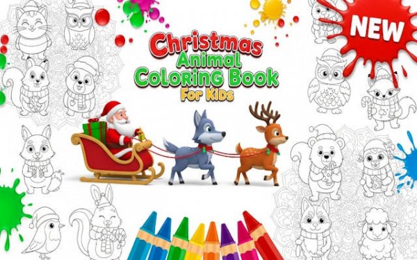 Christmas Animal Coloring Book for Kids - Free Online Coloring Game