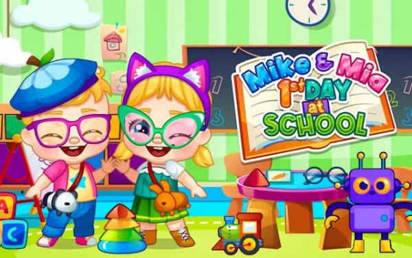 Mike And Mia 1st Day At School - Kids Fun Online Game